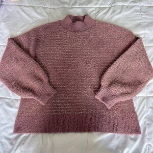 NWT Liz Claiborne Womens Medium Purple Pullover Knit Sweater Sparkly Metallic